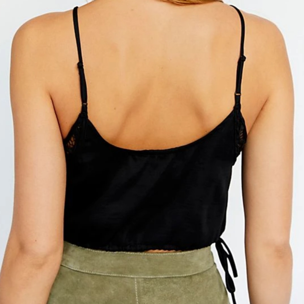 Free People Blouson Brami Black Crop Top - Picture 2 of 12